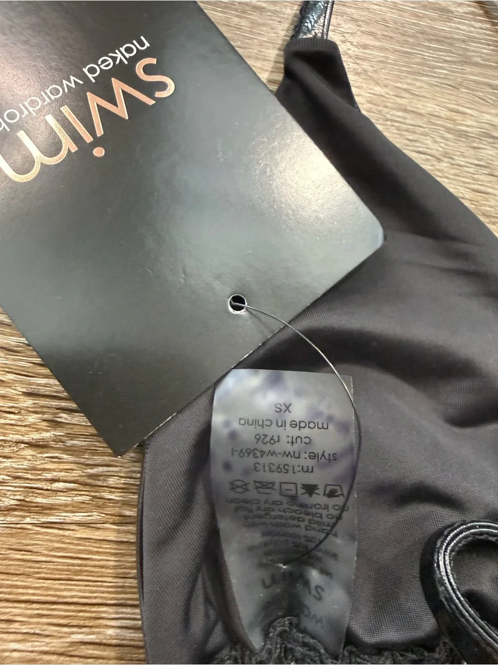 Naked Wardrobe Swim Vinyl Top Black